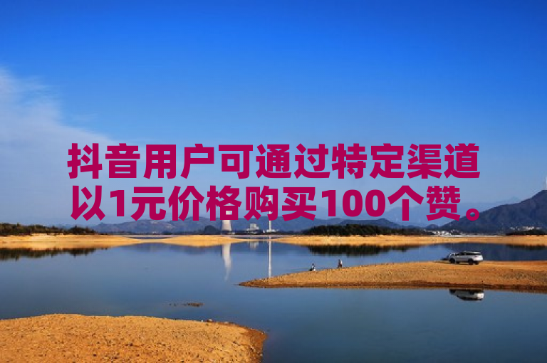 抖音用户可通过特定渠道以1元价格购买100个赞。